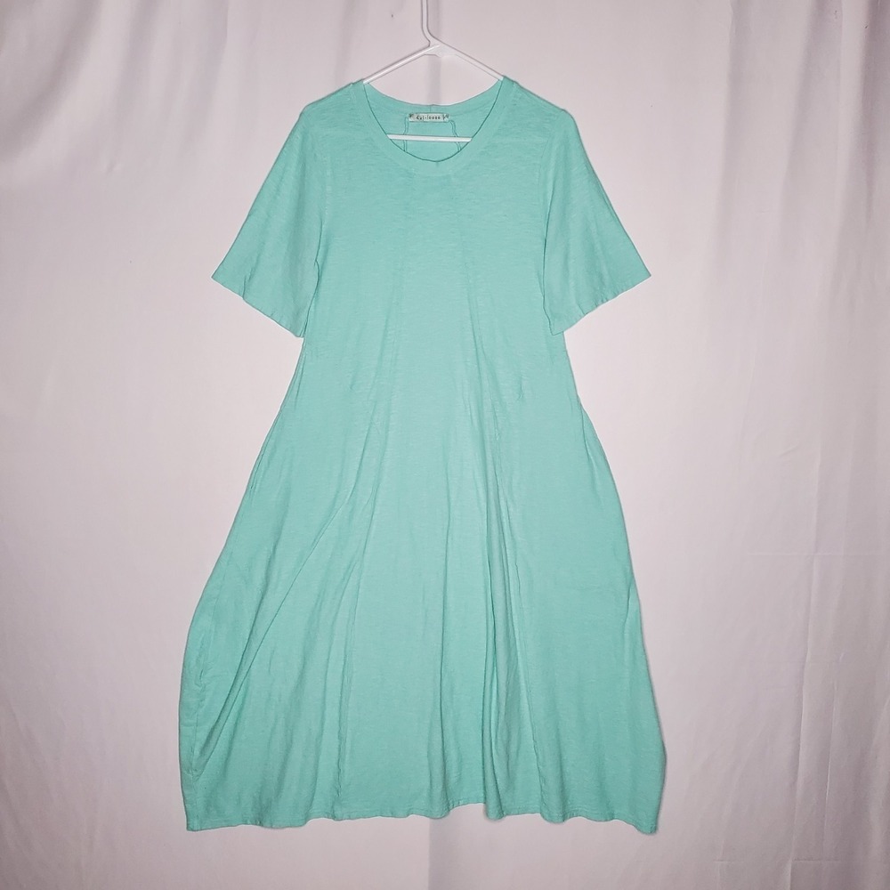 Cut Loose Midi Dress Women Small Aqua Mint Mermaid Maxi Minimal Coastal‎ Beachy